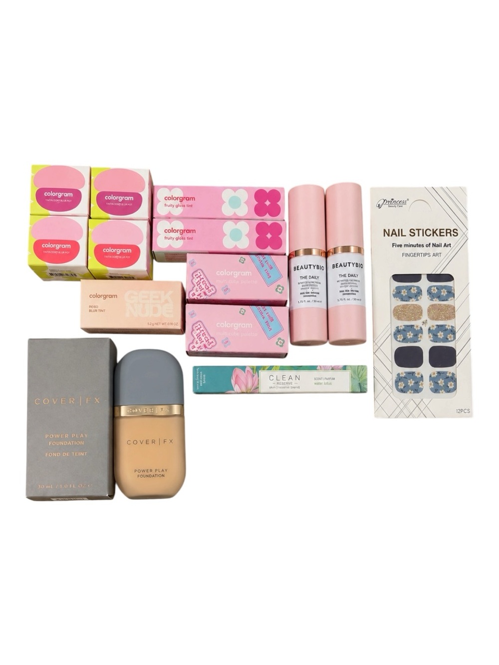NEW Beauty Makeup Skincare Bundle Colorgram Cover FX BeautyBio Clean Reserve
